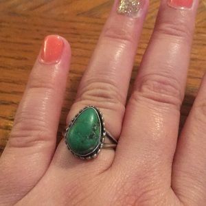 Sterling silver green stone